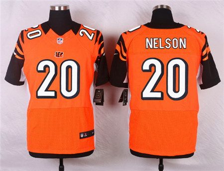 Men's Cincinnati Bengals #20 Reggie Nelson Orange Alternate Elite Jersey