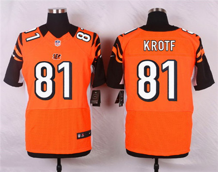 Men's Cincinnati Bengals #81 Tyler Kroft Orange Alternate Elite Jersey