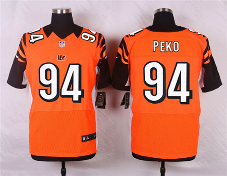 Men's Cincinnati Bengals #94 Domata Peko Orange Alternate Elite Jersey
