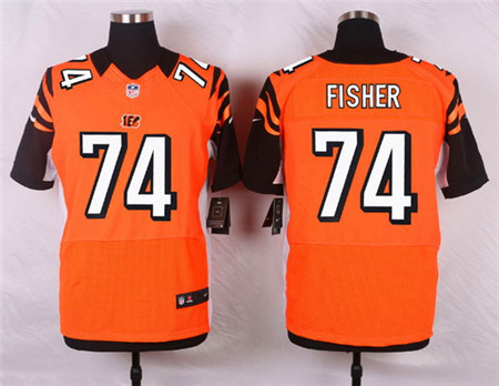 Men's Cincinnati Bengals #74 Jake Fisher Orange Alternate Elite Jersey