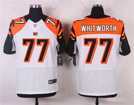 Men's Cincinnati Bengals #77 Andrew Whitworth White Road Elite Jersey