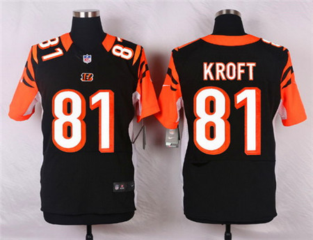 Men's Cincinnati Bengals #81 Tyler Kroft Black Team Color Elite Jersey