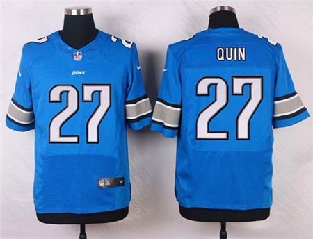 Men's Detroit Lions #27 Glover Quin Light Blue Team Color Elite Jersey