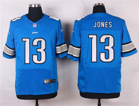 Men's Detroit Lions #13 T. J. Jones Light Blue Team Color Elite Jersey