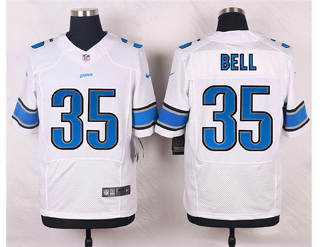 Men's Detroit Lions #35 Joique Bell White Road Elite Jersey