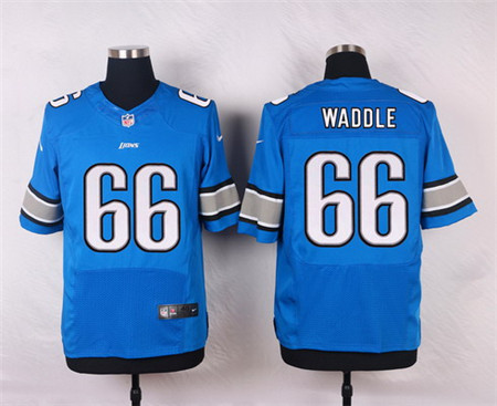 Men's Detroit Lions #66 LaAdrian Waddle Light Blue Team Color Elite Jersey