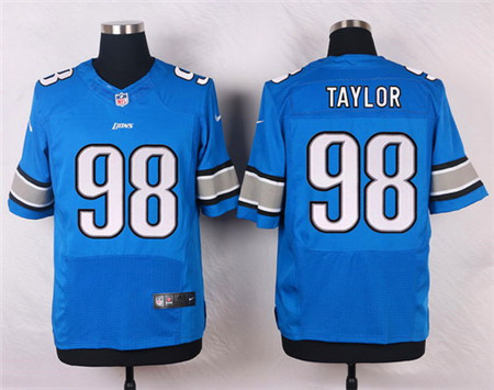 Men's Detroit Lions #98 Devin Taylor Light Blue Team Color Elite Jersey