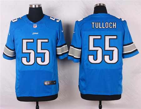 Men's Detroit Lions #55 Stephen Tulloch Light Blue Team Color Elite Jersey