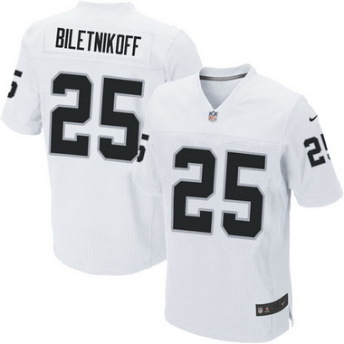 Men's Oakland Raiders Retired Player #25 Fred Biletnikoff White Elite Jersey