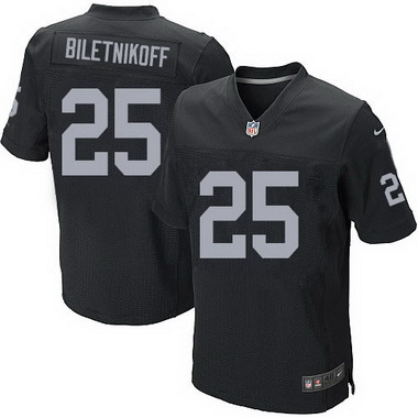 Men's Oakland Raiders Retired Player #25 Fred Biletnikoff Black Elite Jersey