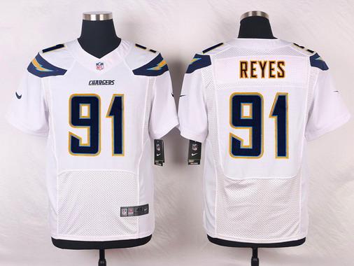 Men's San Diego Chargers #91 Kendall Reyes White Road NFL Nike Elite Jersey