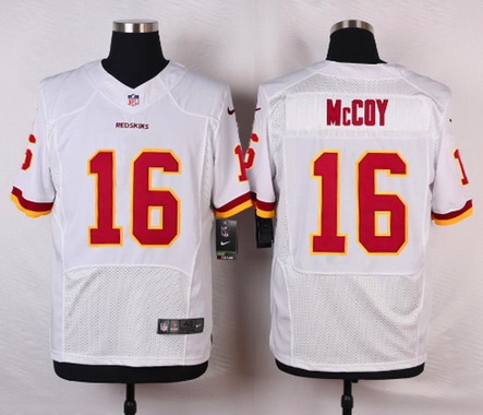 Men's Washington Redskins #16 Colt McCoy White Road NFL Nike Elite Jersey