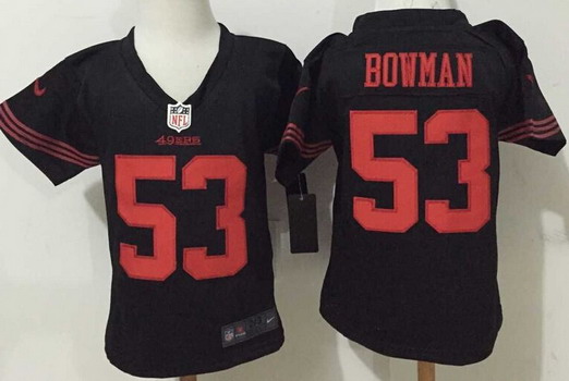 Toddler San Francisco 49ers #53 NaVorro Bowman Black Alternate 2015 NFL Nike Game Jersey