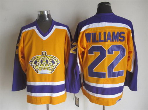Men's Los Angeles Kings #22 Tiger Williams 1980-81 Gold CCM Vintage Throwback Jersey
