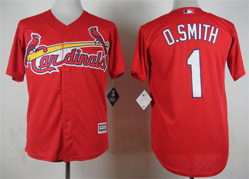 Men's St. Louis Cardinals #1 Ozzie Smith Scarlet 2015 New Cool Base Player Jersey by Majestic