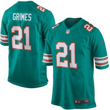 Youth Miami Dolphins #21 Brent Grimes Aqua Green Alternate 2015 NFL Nike Game Jersey