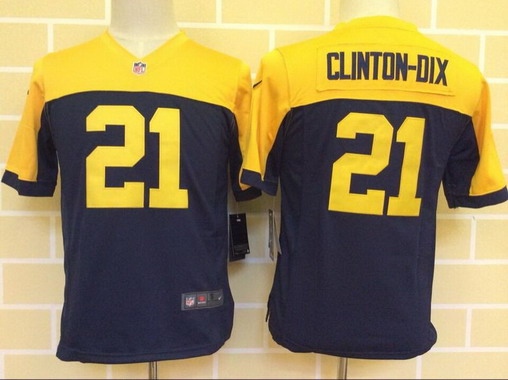 Youth Green Bay Packers #21 Ha Ha Clinton-Dix Navy Blue Gold Alternate NFL Nike Game Jersey