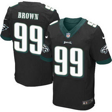 Men's Philadelphia Eagles Retired Player #99 Jerome Brown Black Elite Jersey
