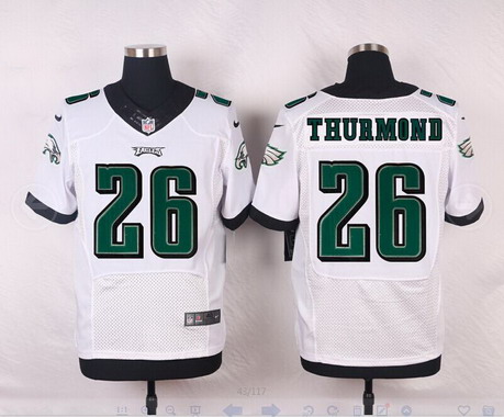 Men's Philadelphia Eagles #26 Walter Thurmond White Road NFL Nike Elite Jersey