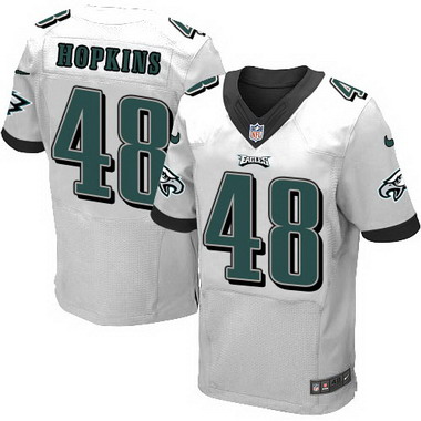 Men's Philadelphia Eagles Retired Player #48 Wes Hopkins White Elite Jersey