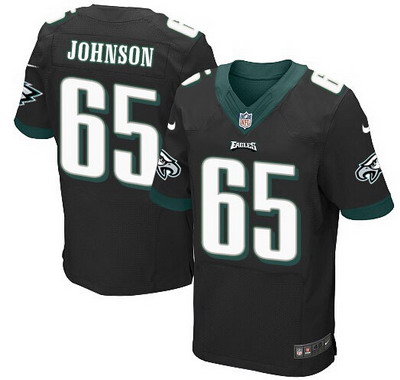 Men's Philadelphia Eagles #65 Lane Johnson Black Alternate NFL Nike Elite Jersey