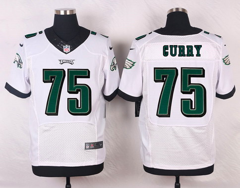 Men's Philadelphia Eagles #75 Vinny Curry White Road NFL Nike Elite Jersey
