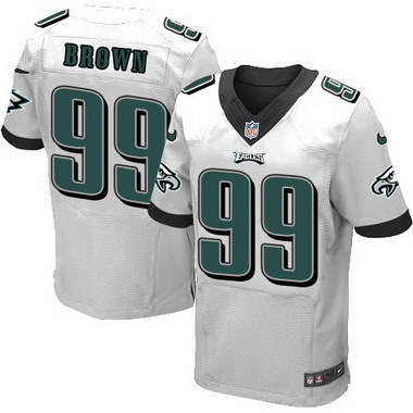 Men's Philadelphia Eagles Retired Player #99 Jerome Brown White Elite Jersey