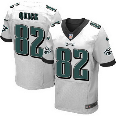 Men's Philadelphia Eagles Retired Player #82 Mike Quick White Elite Jersey