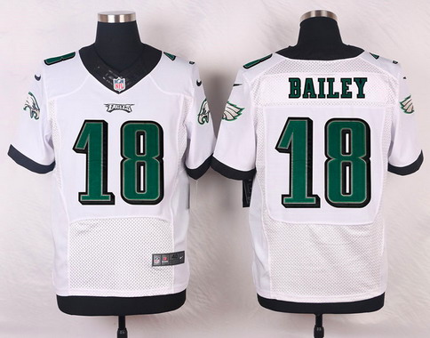 Men's Philadelphia Eagles #18 Rasheed Bailey White Road NFL Nike Elite Jersey