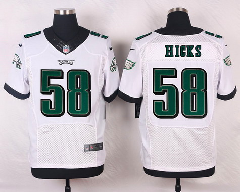 Men's Philadelphia Eagles #58 Jordan Hicks White Road NFL Nike Elite Jersey