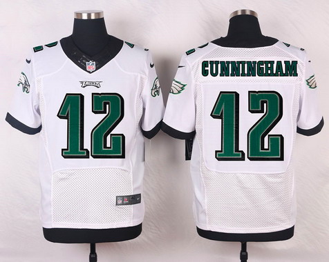 Men's Philadelphia Eagles Retired Player #12 Randall Cunningham White Elite Jersey