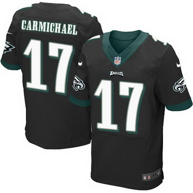 Men's Philadelphia Eagles Retired Player #17 Harold Carmichael Black Elite Jersey