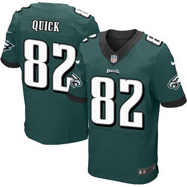 Men's Philadelphia Eagles Retired Player #82 Mike Quick Midnight Green Elite Jersey