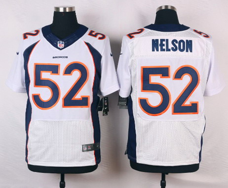 Men's Denver Broncos #52 Corey Nelson White Road NFL Nike Elite Jersey
