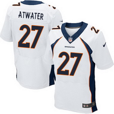 Men's Denver Broncos Retired Player #27 Steve Atwater White Elite Jersey