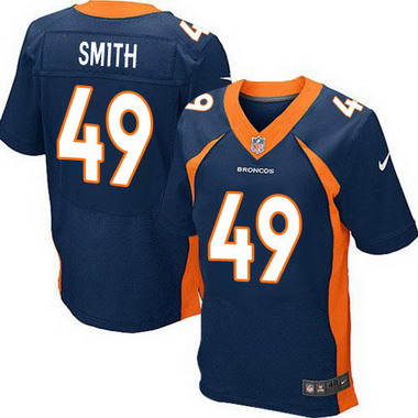 Men's Denver Broncos Retired Player #49 Dennis Smith Navy Blue Elite Jersey