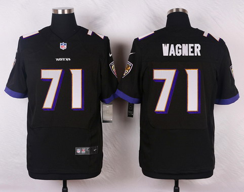 Men's Baltimore Ravens #71 Rick Wagner Black Alternate NFL Nike Elite Jersey