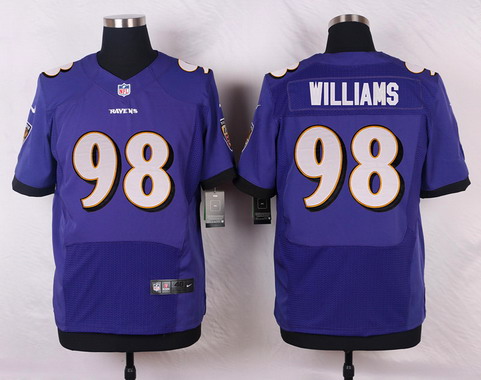 Men's Baltimore Ravens #98 Brandon Williams Purple Team Color NFL Nike Elite Jersey