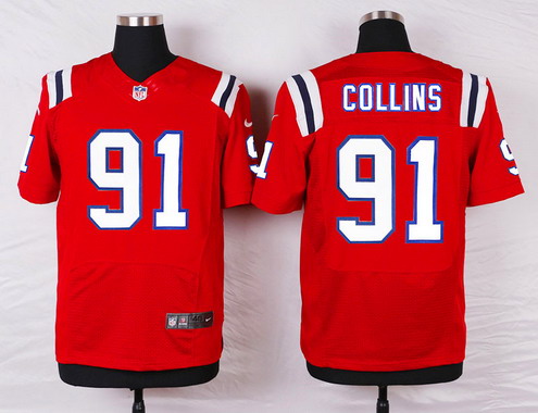 Men's New England Patriots #91 Jamie Collins Red Alternate NFL Nike Elite 