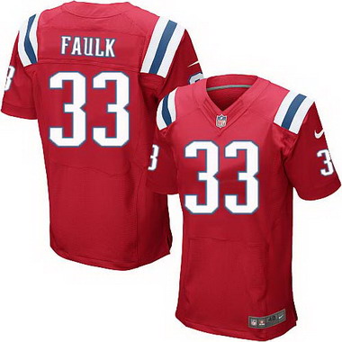 Men's New England Patriots Retired Player #33 Kevin Faulk Red Nike Elite Jersey