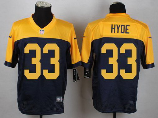 Men's Green Bay Packers #33 Micah Hyde Alternate Navy Blue/Gold Nike Elite Jersey