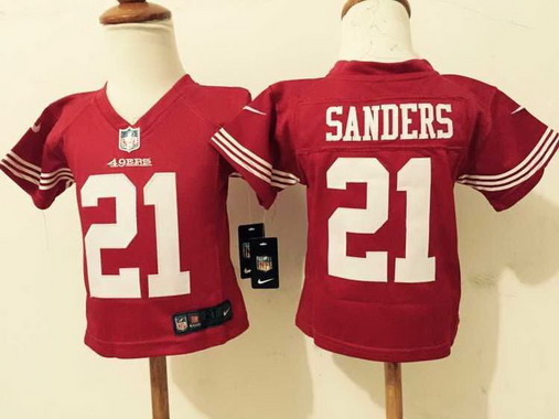 Toddler San Francisco 49ers #21 Deion Sanders Scarlet Red Retired Player NFL Nike Jersey