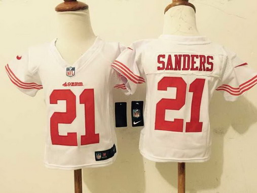 Toddler San Francisco 49ers #21 Deion Sanders White Retired Player NFL Nike Jersey