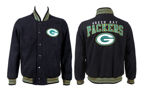 Men's Green Bay Packers Black Wool shell Jacket