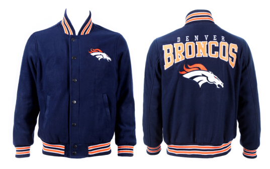 Men's Denver Broncos Navy Wool shell Jacket