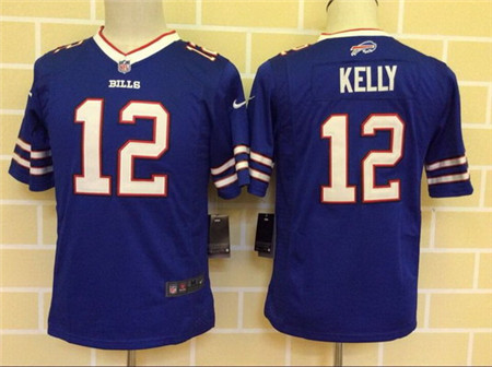 Youth Buffalo Bills #12 Jim Kelly Royal Blue Team Color 2013 NFL Nike Game Jersey