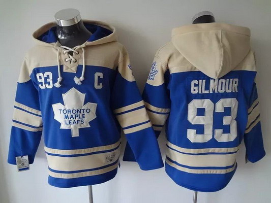 Men's Toronto Maple Leafs #93 Doug Gilmour Old Time Hockey Light Blue Hoodie