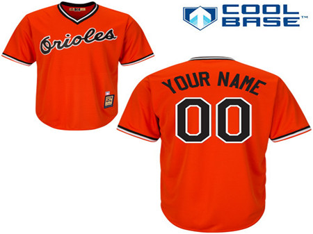 Men's Baltimore Orioles Cool Base Personalized Alternate Orange Cooperstown Jersey