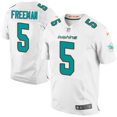 Men's Miami Dolphins #5 Matt Moore White Road NFL Nike Elite Jersey