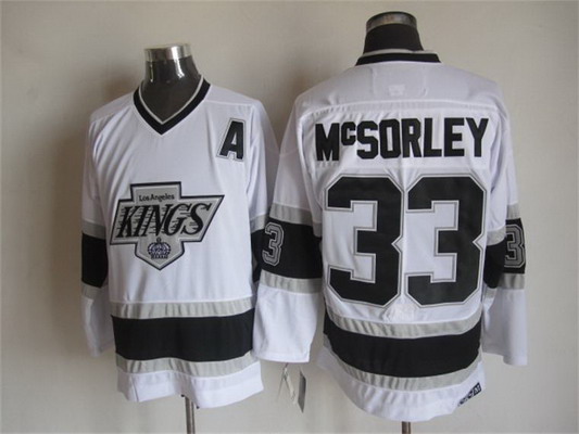 Men's Los Angeles Kings #33 Marty McSorley 1992-93 White CCM Vintage Throwback Jersey